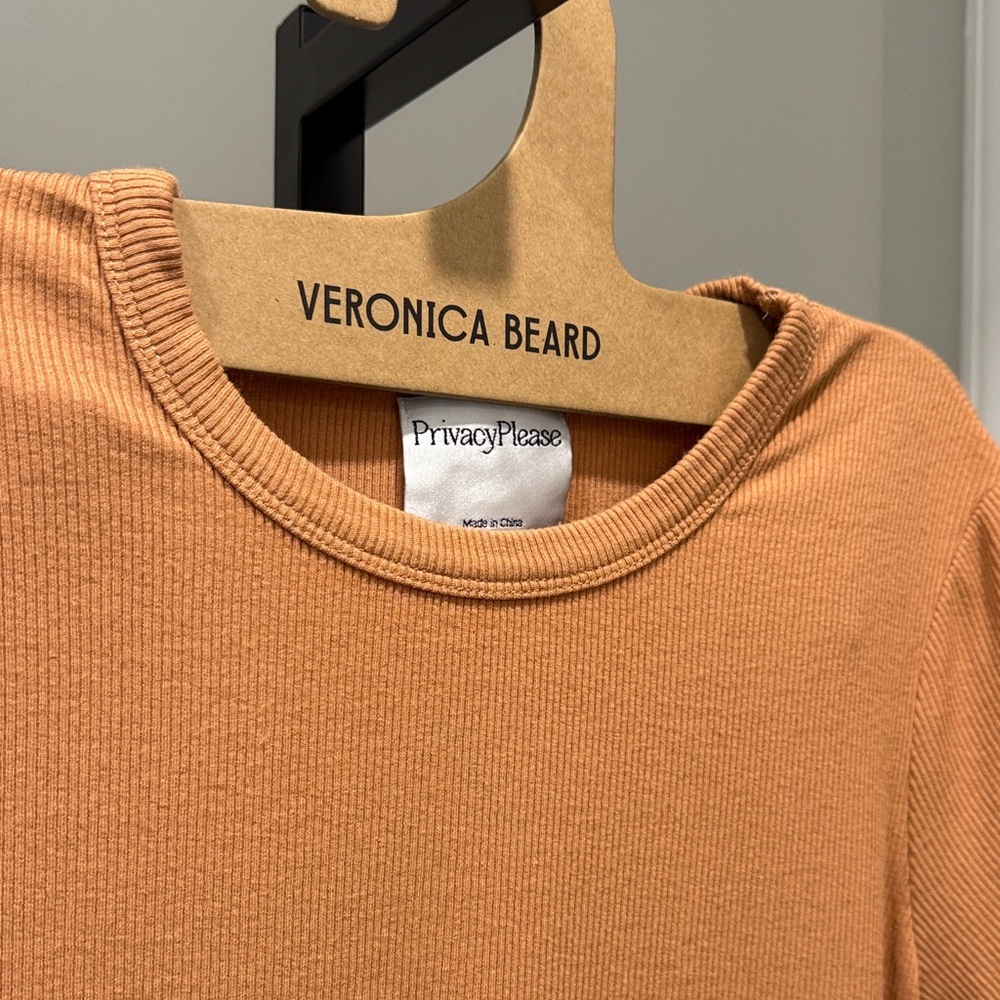 Privacy Please (Revolve) Nude Cropped Short Sleeve Tee - Picture 2 of 4